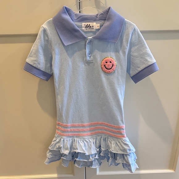 Lola and the Boys - Emoji Polo Girls Ruffle Dress 4/4T - Picture 1 of 15